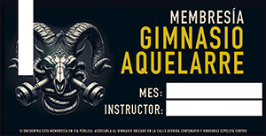 TARJETA, aquelarre, gimnasio.